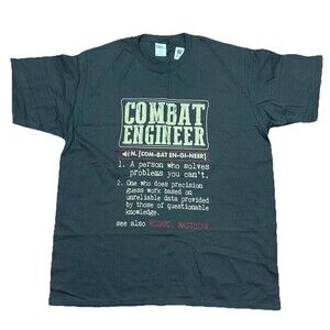Combat Engineer Gray T-Shirt Men’s Sz XL NEW Vizard Magician Funny